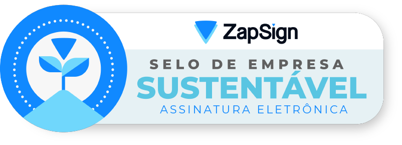 Selo de sustentabilidade associado à verificação ZapSign